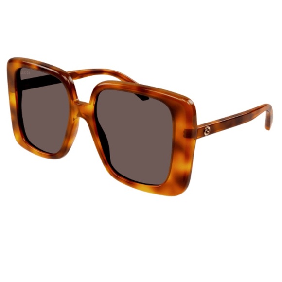 GUCCI GG1314S 002 WOMENS SUNGLASSES OVERSIZED TORTOISE NWOT - Picture 1 of 16